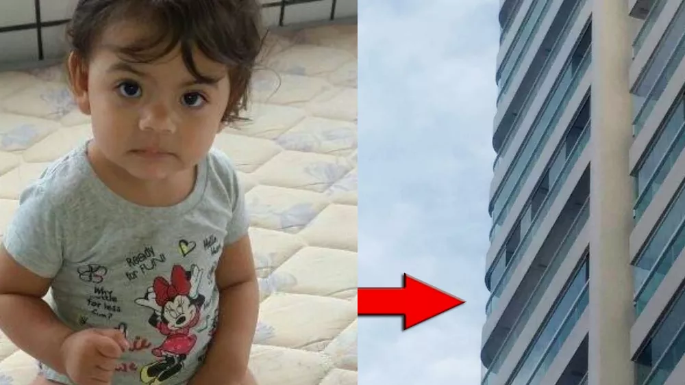 Pequena Rafaella morreu após cair de uma varanda no 12º andar  Foto: Reprodução/Redes Sociais e Alexsander Ferraz/A Tribuna Jornal