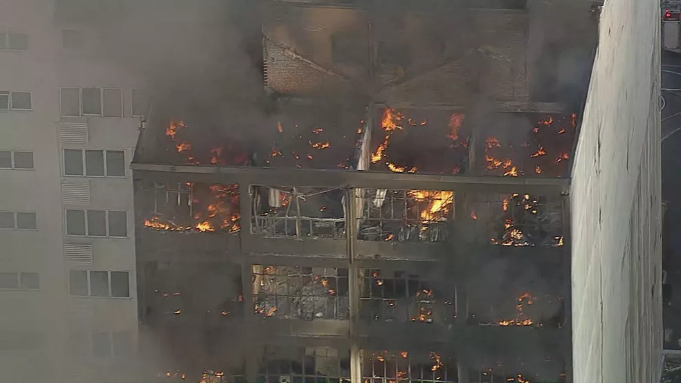 Incêndio em prédio no Centro de SP ?- Foto: Reprodução/TV Globo