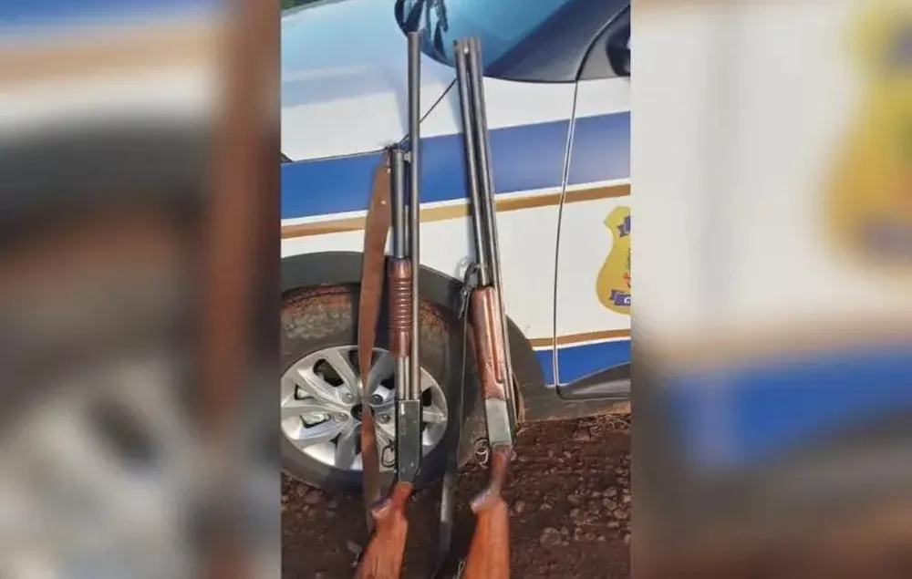 Armas encontradas com caçadores eram ilegais, diz polícia  Foto: Divulgação