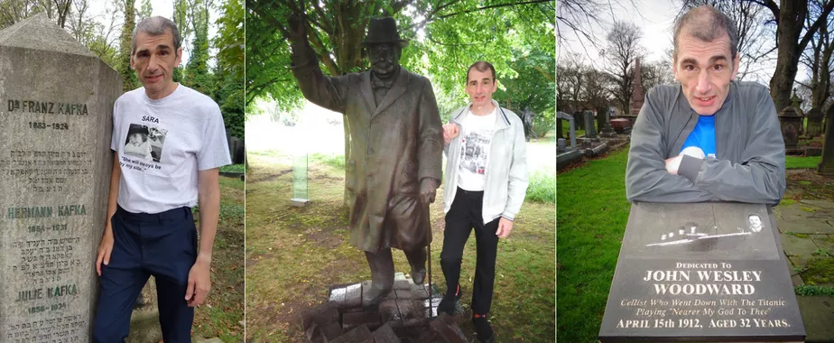 Homem já visitou túmulos de Franz Kafka, Winston Churchill e John Wesley Woodward Reprodução