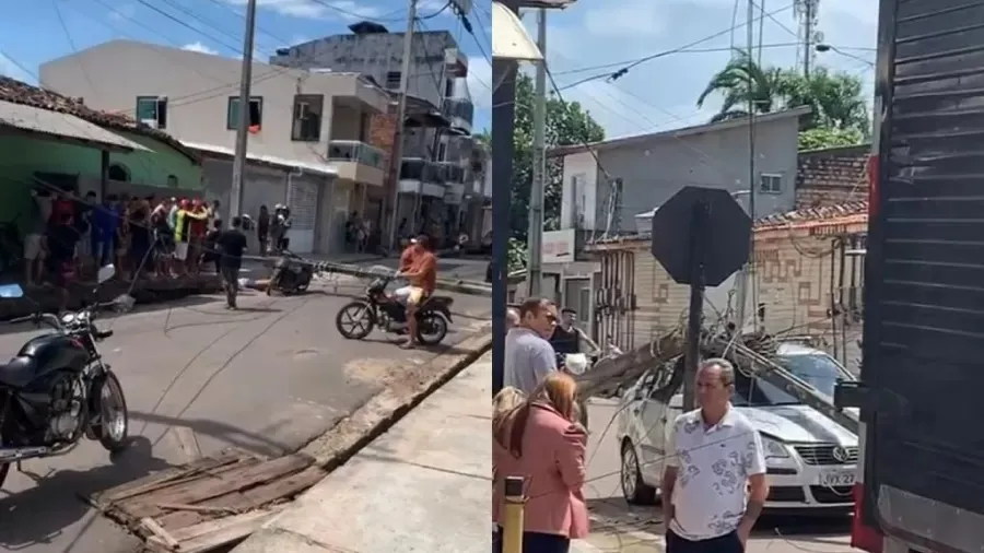 A vítima, de 31 anos, incialmente foi socorrida por moradores e logo depois encaminhada para atendimento médico