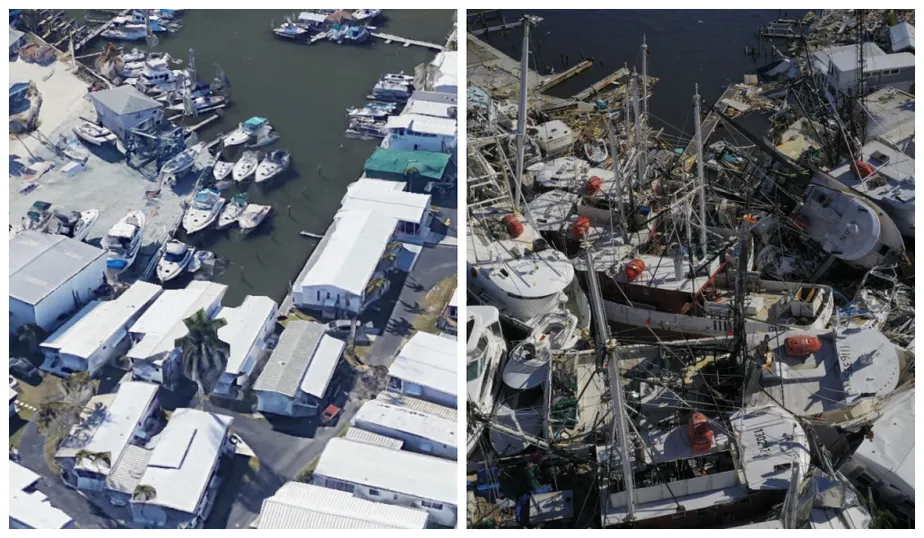 Marina da Ilha de San Carlo - Foto: Google Earth e Win McNamee/AFP