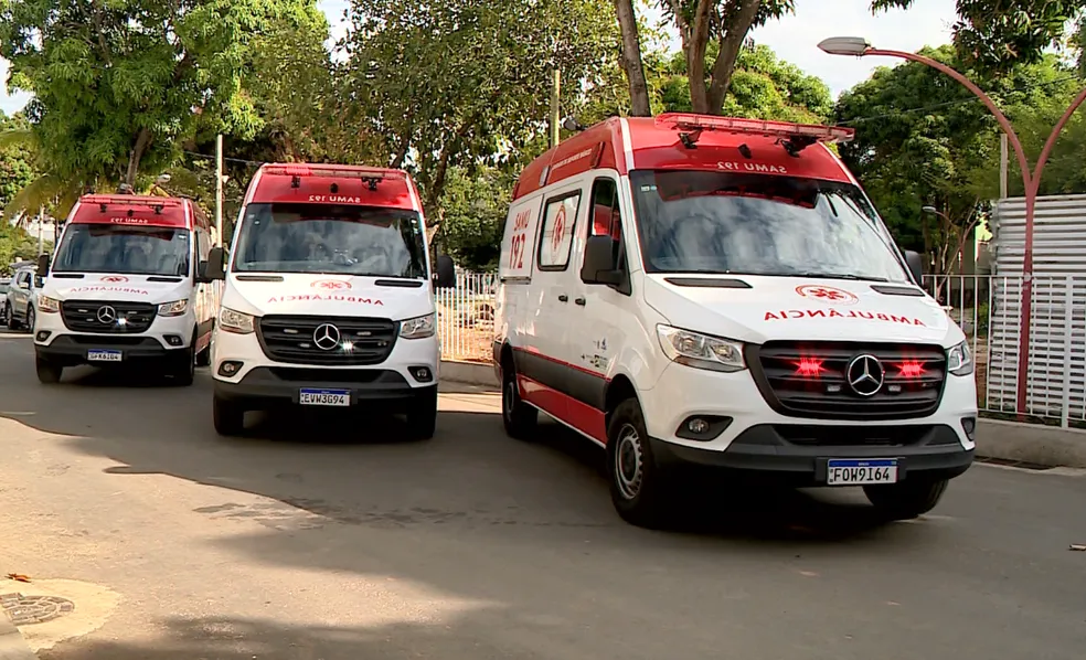 Ambulâncias do Serviço de Atendimento Móvel de Urgência em Colatina, no ES ?- Foto: Reprodução/TV Gazeta