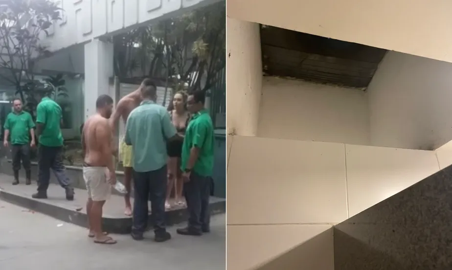 A vítima percebeu um buraco na parede onde o funcionário colocou celular, dentro de estabelecimento na Lagoa - foto: Reprodução