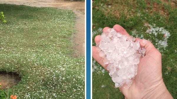 Chuva de granizo causa estragos no interior de Águia Branca. Crédito: Leitor | A Gazeta