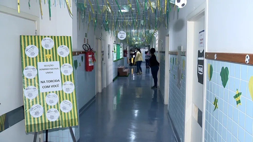 Hospital da Grande Vitória ganhou decoração para Copa  Foto: Reprodução/TV Gazeta