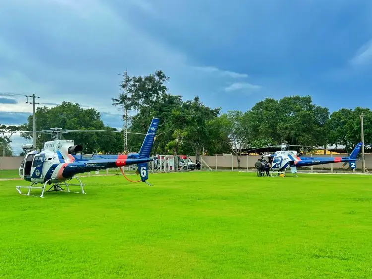 Helicópteros foram a Boa Esperança e já chegaram à hospitais da Grande Vitória. Crédito: Notaer