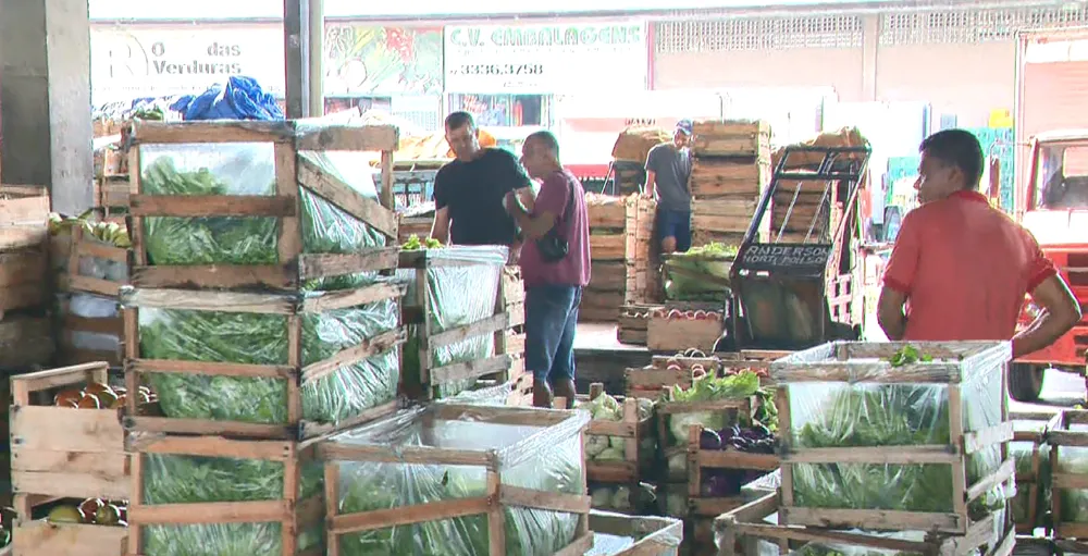 Hortaliças vão ficar mais caras na Ceasa por causa das chuvas - Foto: Reprodução/TV Gazeta