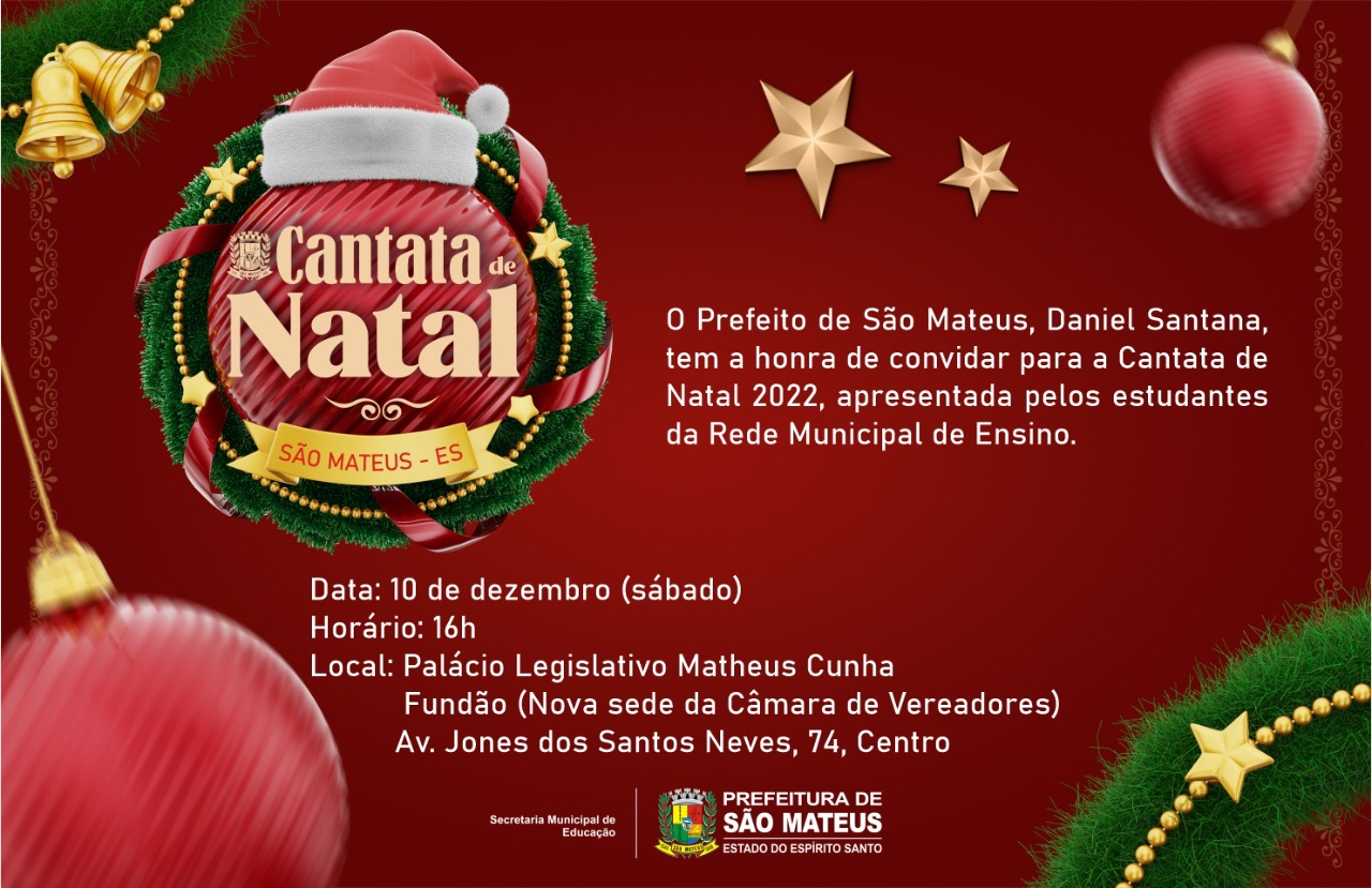 Convite: Cantata de Natal de São Mateus 2022 - Regional ES