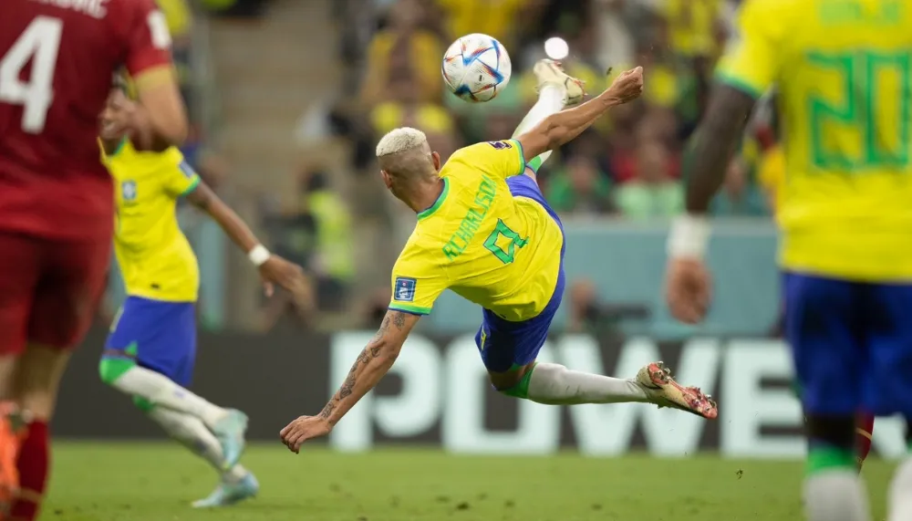 O jogador capixaba concorre por dois gols marcados. /Foto: Lucas Figueiredo/CBF