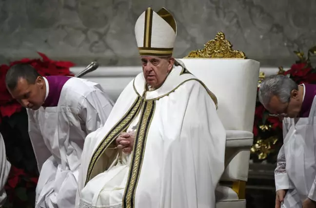 Papa Francisco durante missa de Natal na Basílica de São Pedro Foto: ANSA / Ansa - Brasil