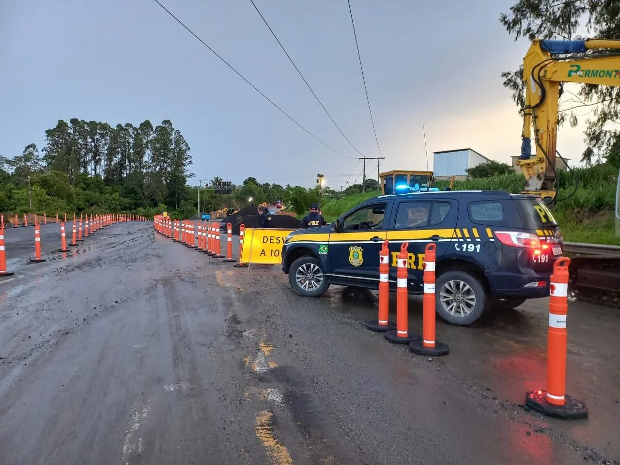 Desvio provisório liberado na BR-101, em São Mateus. Foto:Divulgação/PRF