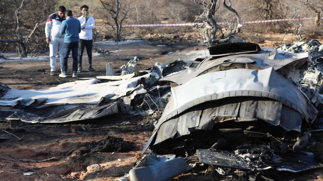 O local onde uma das aeronaves caiu Foto: AFP