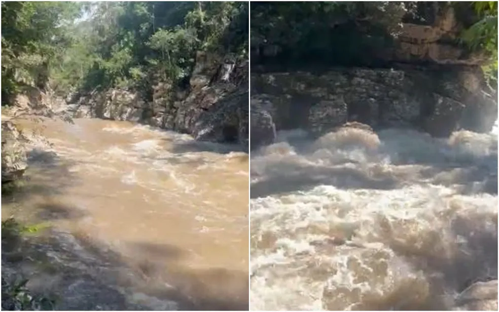 Volume de água de cachoeira aumenta na Chapada dos Veadeiros Goiás ?- Foto: Divulgação/Corpo de Bombeiros