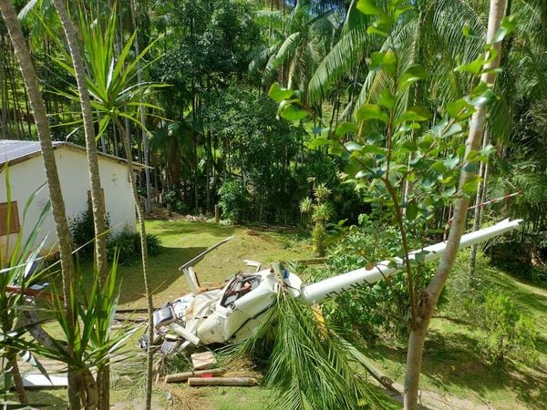 Local onde helicópetero caiu em Vargem Alta . (Bruna Hemerly )