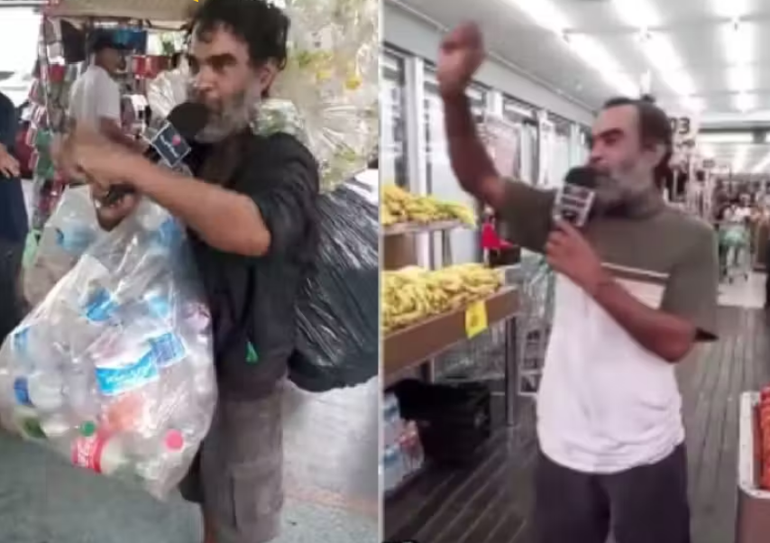 Bastou uma oportunidade e o Nay, um homem que vivia na rua, conseguiu um emprego no Rio graças à sua voz de locutor - Fotos: reprodução / Youtube / Instagram