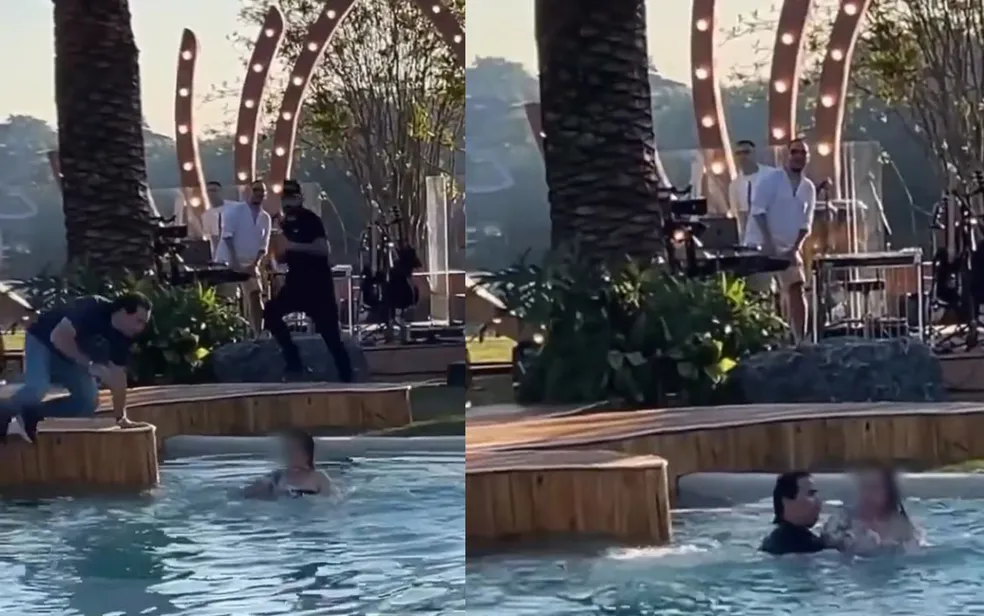 Fã cai em piscina e se afoga durante gravação de DVD do cantor Gusttavo Lima, em Goiânia - Foto: Reprodução/Redes Sociais