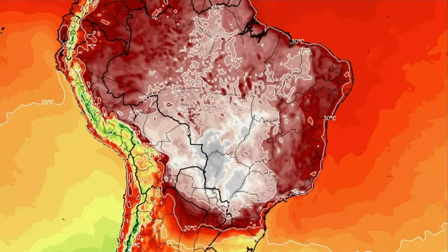 Especialistas alertam para onda de calor excessiva no Brasil ?- Foto: MetSul/ Reprodução