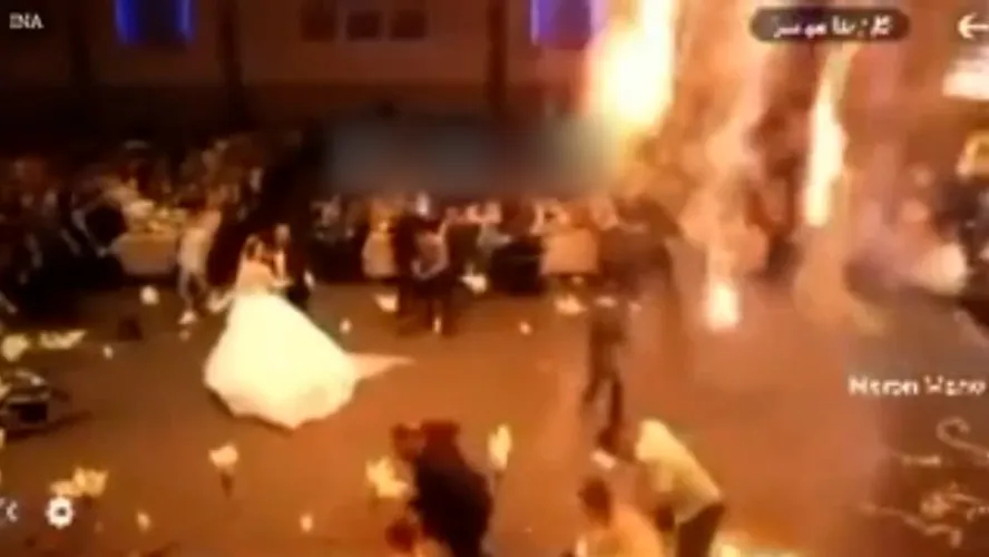 Vídeo mostra incêndio em casamento que matou mais de 100 no Iraque; nove pessoas foram presas  Foto: Reprodução