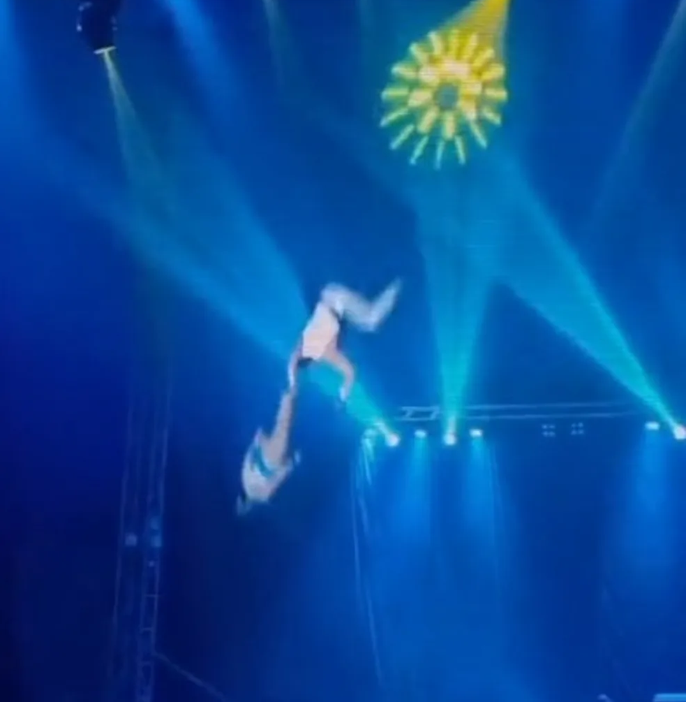 Queda durante apresentação de circo em São José, na Grande Florianópolis ?- Foto: Reprodução/NSC TV