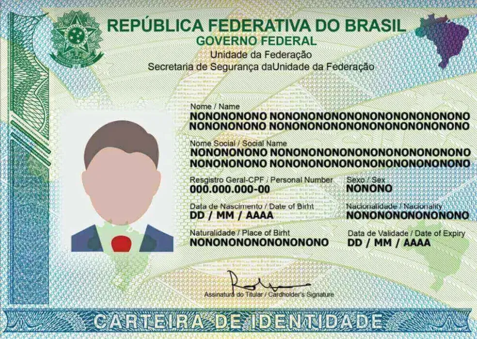 Modelo da nova Carteira Nacional de Identidade (CIN) ?- Foto: Itep/Divulgação