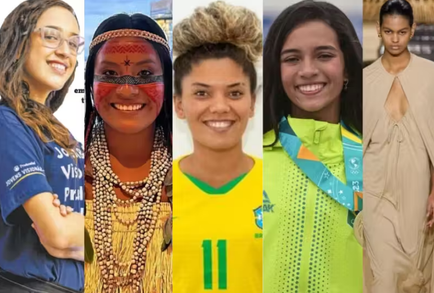 Milena, Maira, Adriele, Raysa e Stephane são cinco jovens brasileiras homenageadas pelo Só Notícia Boa neste Dia da Mulher - Foto: reprodução Google Imagens
