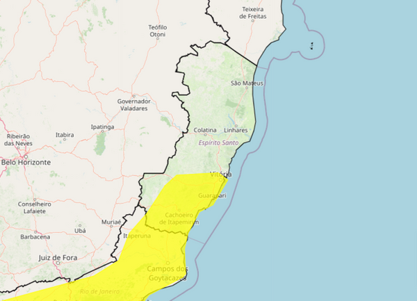 Cidades do ES recebem alerta de perigo potencial para queda de temperatura. (Inmet)