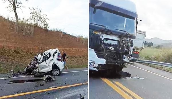 Acidente com morte na BR 101, em Aracruz. (Leitor | A Gazeta)