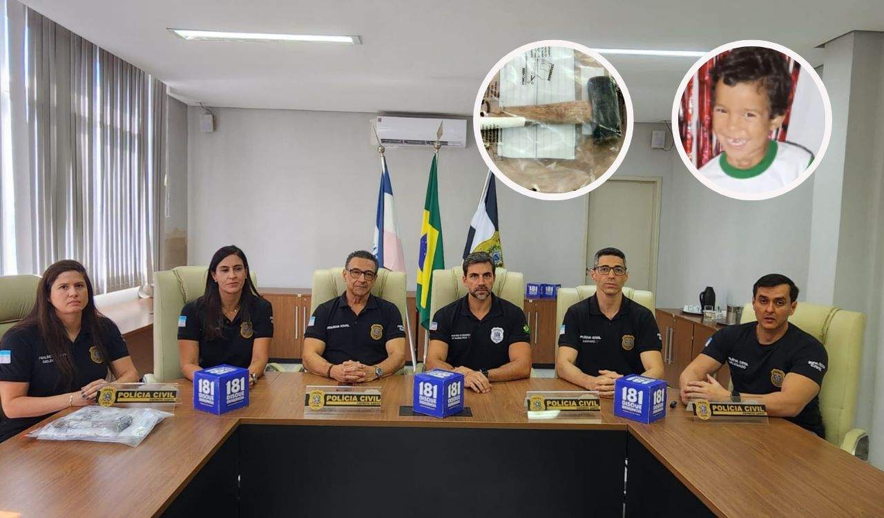 Foto: Divulgação/Sesp/Delegados detalharam o crime: arma usada para matar Igor Gabriel e sua mãe também foi encontrada