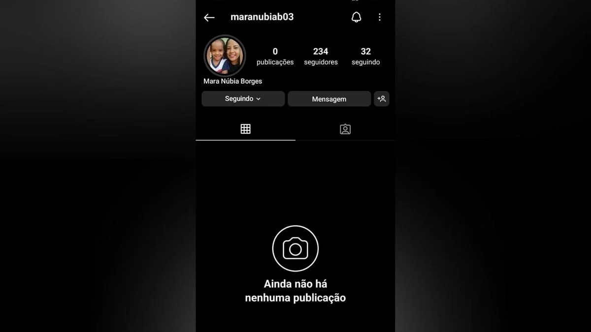 Perfil no Instagram com nome de mãe atropelada não foi criado pela família Crédito: Redes Sociais