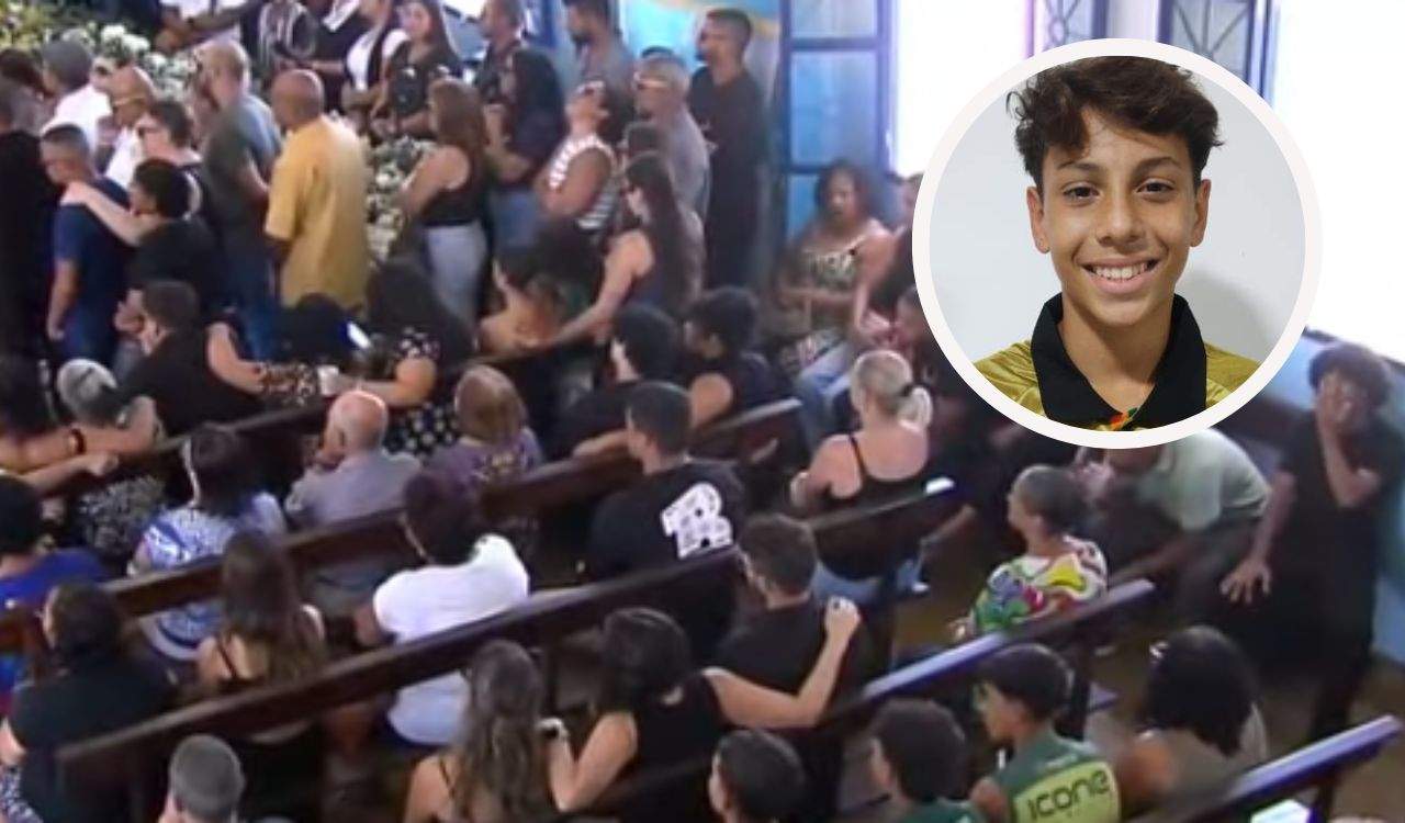 Foto: Reprodução TV Vitória / Velório de jogador morto em tiro acidental comoveu muitas pessoas em Cariacica