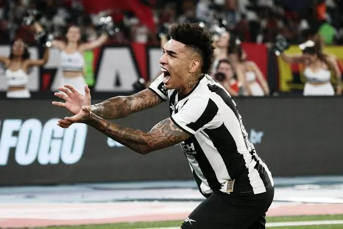 Igor Jesus comemora o quinto gol do Botafogo contra Peñarol - Foto: reprodução/Botafogo