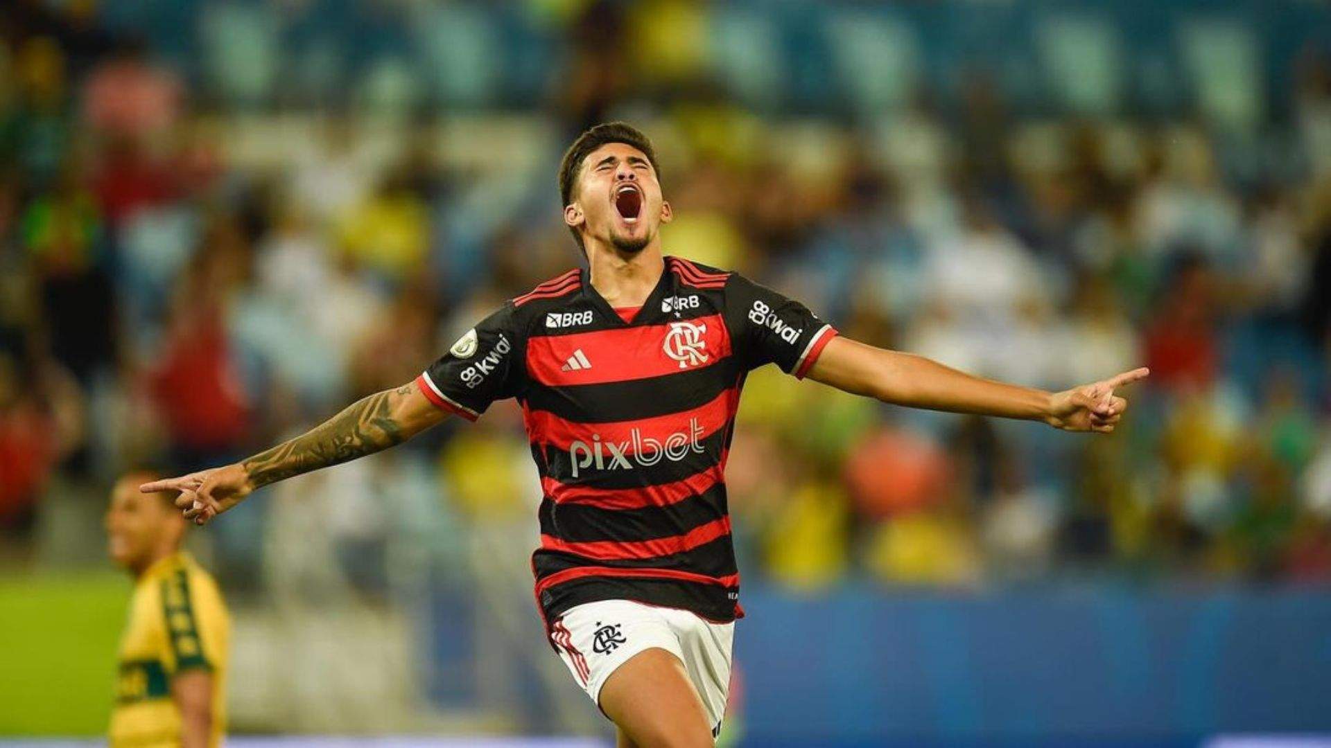 Foto: Reprodução:Instagram/Flamengo/Guilherme Costa, de 18 anos, fez um dos gols da vitória contra o Cuiabá