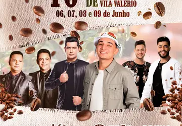 Prefeitura divulga a programação da 18ª Festa do Café de Vila Valério