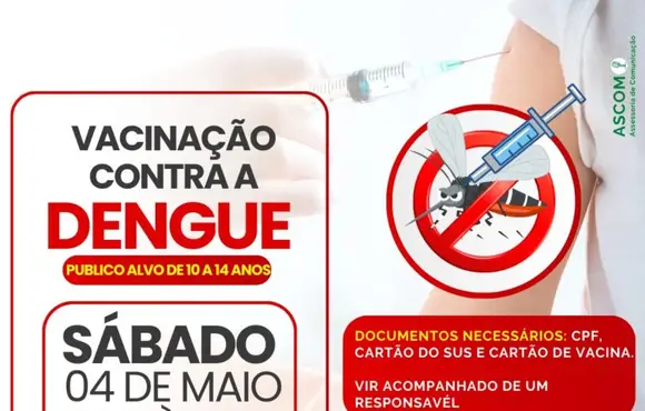 Secretaria de Saúde de Nova Venécia realizará a campanha da vacinação contra a DENGUE